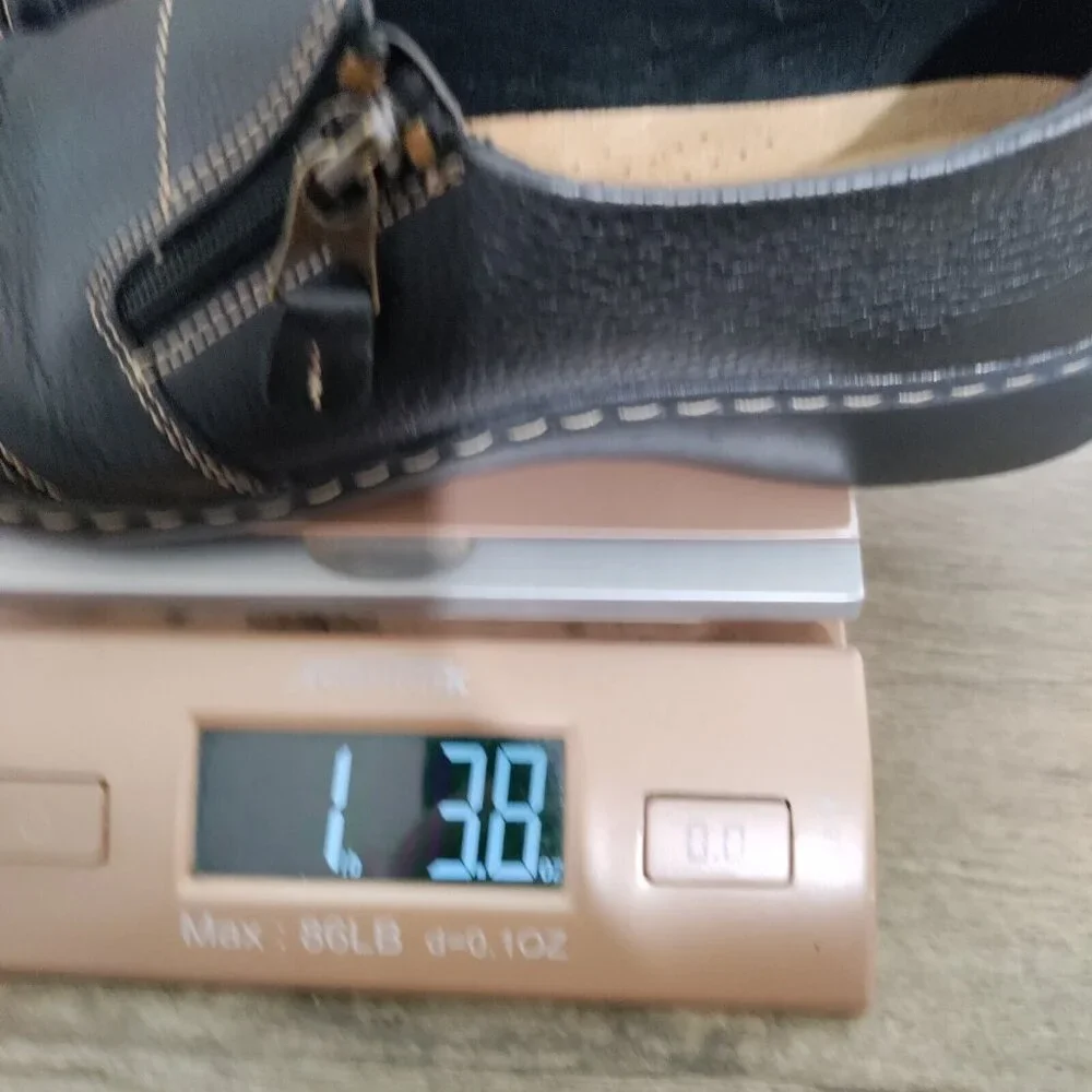 Clarks Black Leather Slip-On Shoes - Picture 9 of 9